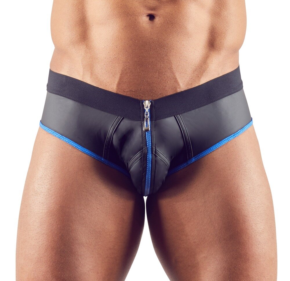 Svenjoyment Bikini Jock cu Fermoar Negru/Albastru L