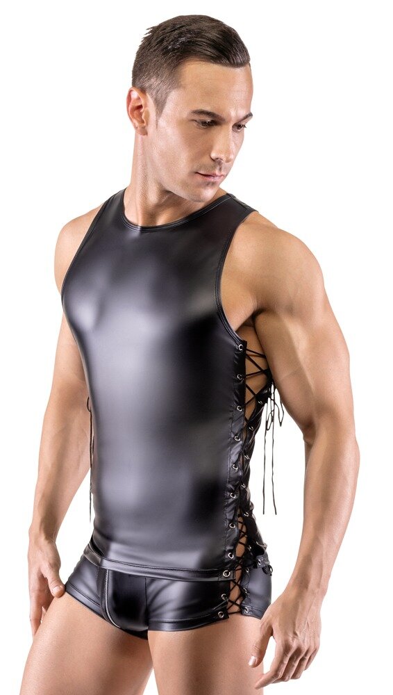 Svenjoyment Tricou cu Snururi pe Laterale Negru S