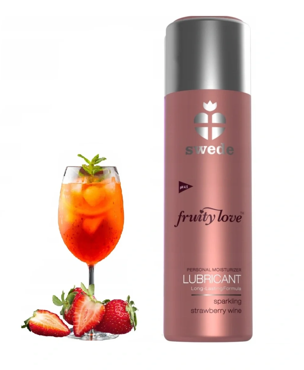 SWEDE Lubrifiant pe Baza de Apa Fruity Love Aroma Vin Spumant de Capsuni 50 ml