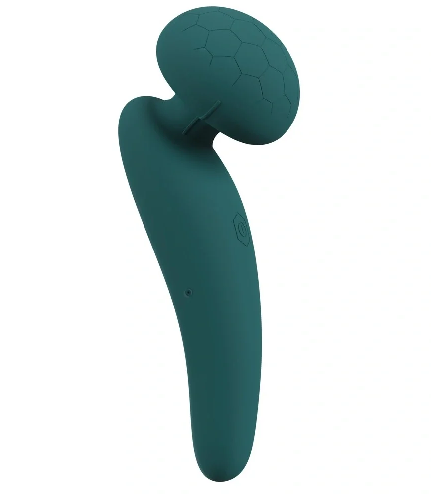 Sweet Smile Stimulator Flexible Wand 10 Moduri Vibratii Silicon USB Verde Inchis 14.2 cm