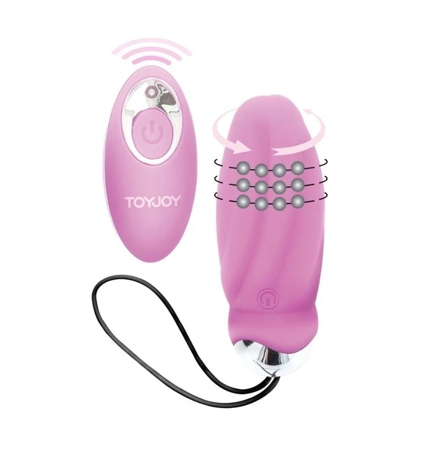 TOY JOY Ou Vibrator You Crack Me Up Remote Control 8 Moduri Vibratii si Rotatii Silicon USB Mov 8.9 cm