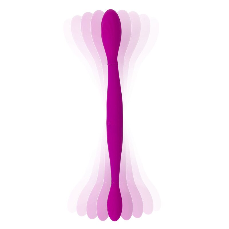 TOY JOY Vibrator Dublu Infinity 3 Viteze Vibratii + 4 Moduri Pulsatie Silicon USB Mov 37 cm