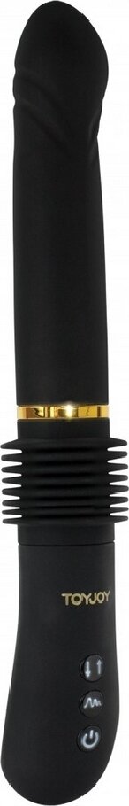 TOY JOY Vibrator Magnum Opus Thruster 7 Moduri Vibratii + 3 Viteze Impingere Silicon USB Negru 31 cm