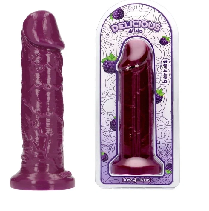 TOYZ4LOVERS Dildo Realist Parfumat Max Aroma Mure PVC Mov 25 cm