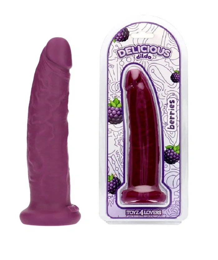 TOYZ4LOVERS Dildo Realist Parfumat Sam Aroma Mure PVC Mov 19.5 cm