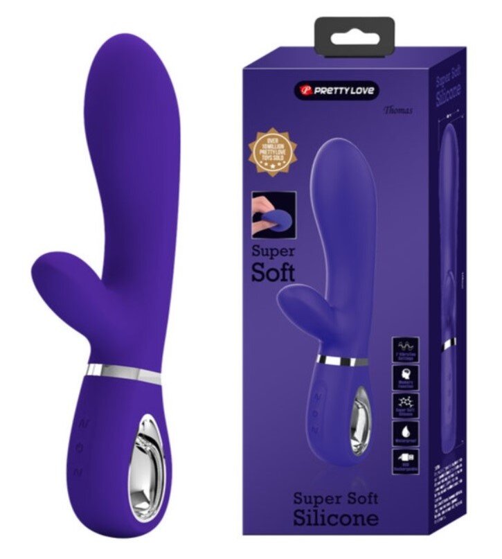  Vibrator Iepuras Thomas 7 Moduri Vibratii Silicon USB Violet 20.5 cm
