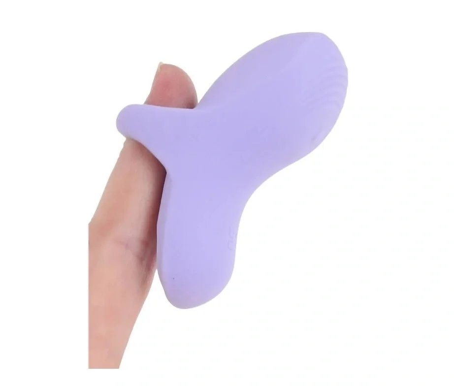  Vibrator Mini Finger Fuzu Sensa Activare la Contactul cu Pielea Silicon USB Magnetic Mov 7 cm