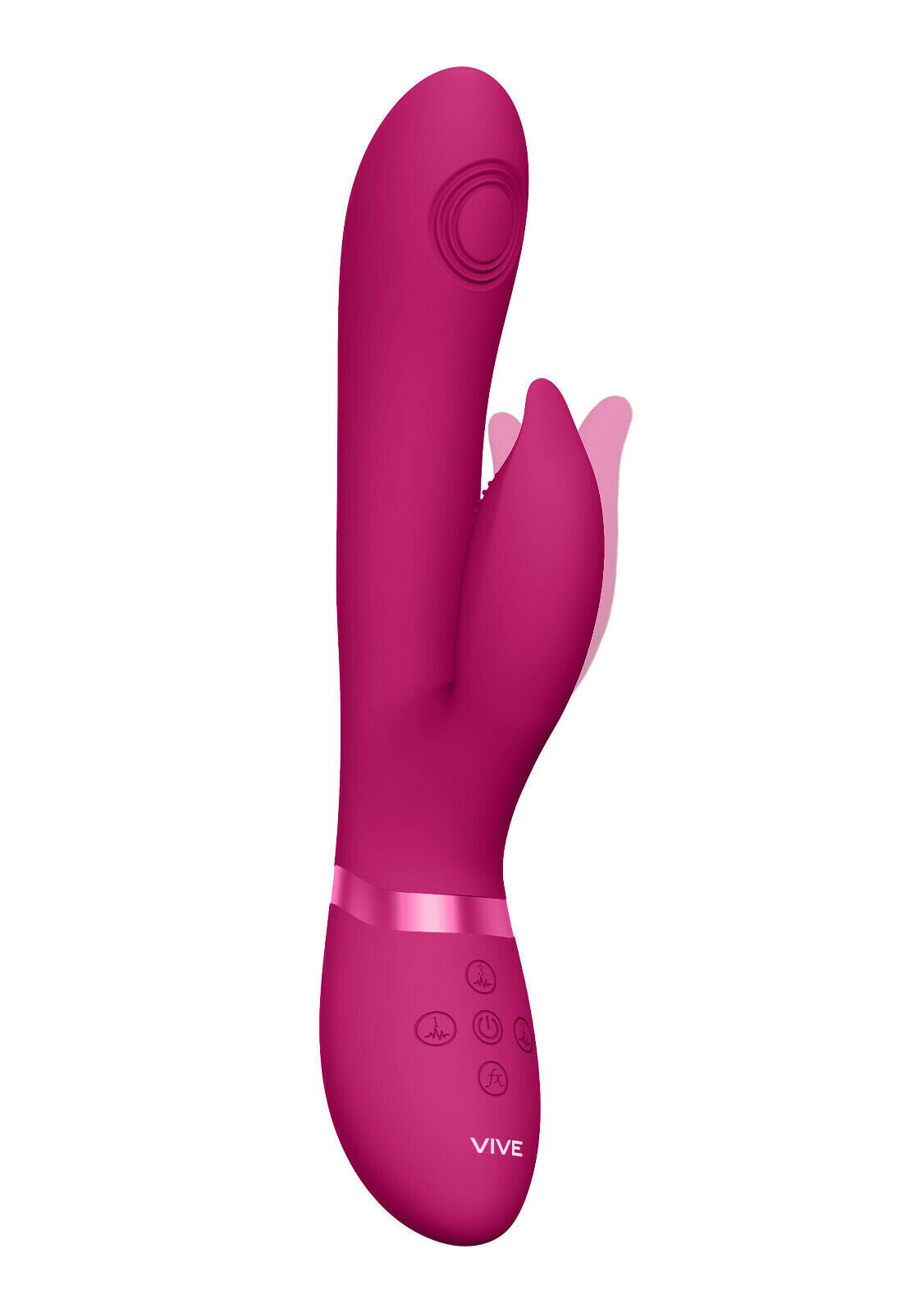 Vive Vibrator Aimi Triple Action Vibrating Pulse-Wave Stimulator Silicon Roz 22.3 cm