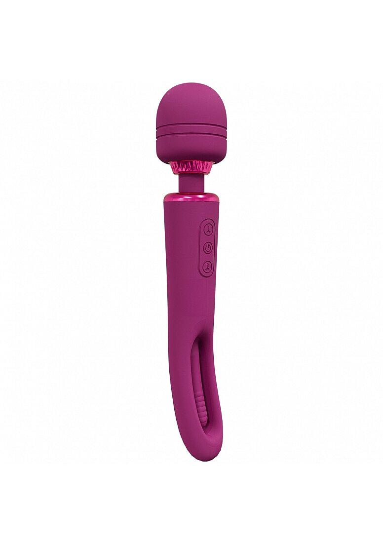 Vive Vibrator Double Wand Kiku G-Spot Flapping 10 Moduri Vibratii Silicon USB Roz 25.2 cm