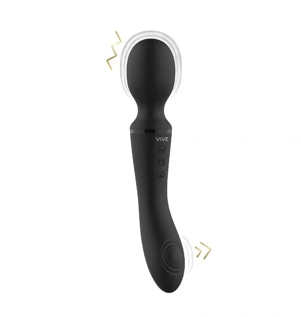 Vive Vibrator Dual Enora Vibratii si Pulsatii Silicon USB Magnetic Negru 22 cm