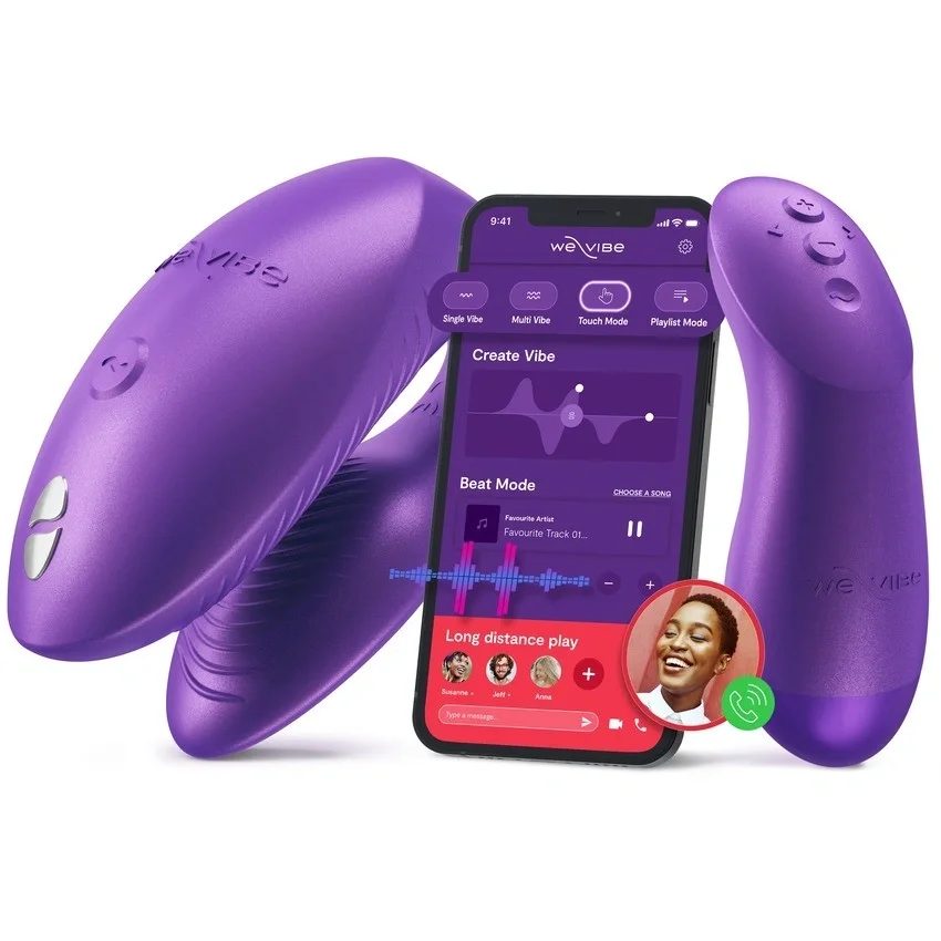 WE-VIBE Vibrator pentru Cuplu Chorus Pro App Bluetooth Control Cosmic Purple