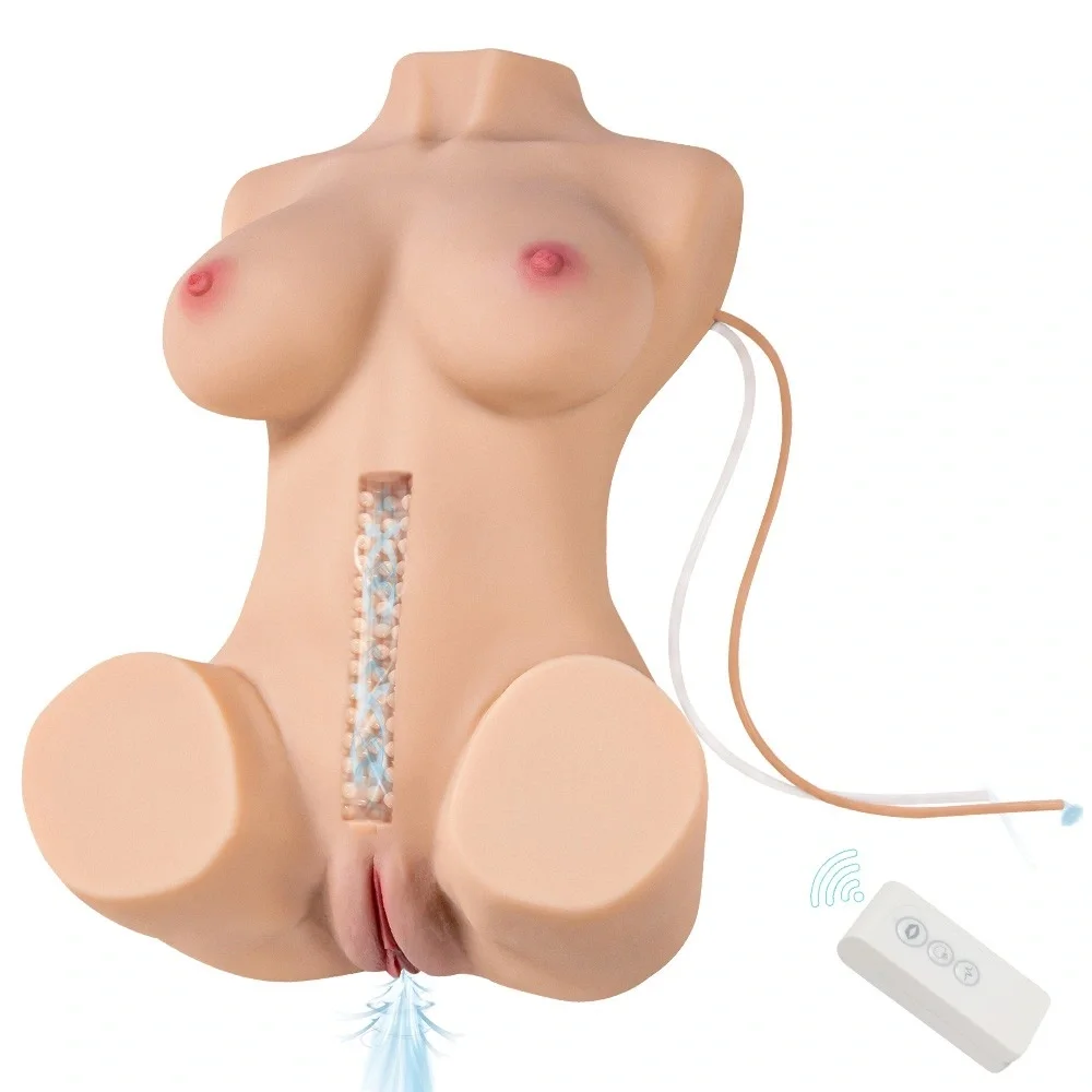 XISE Masturbator Dublu Jacey Remote Control 5 Moduri Suctiune si 5 Moduri Vibratii 2 Canale de Penetrare Superskin USB Magnetic Natural 7 kg
