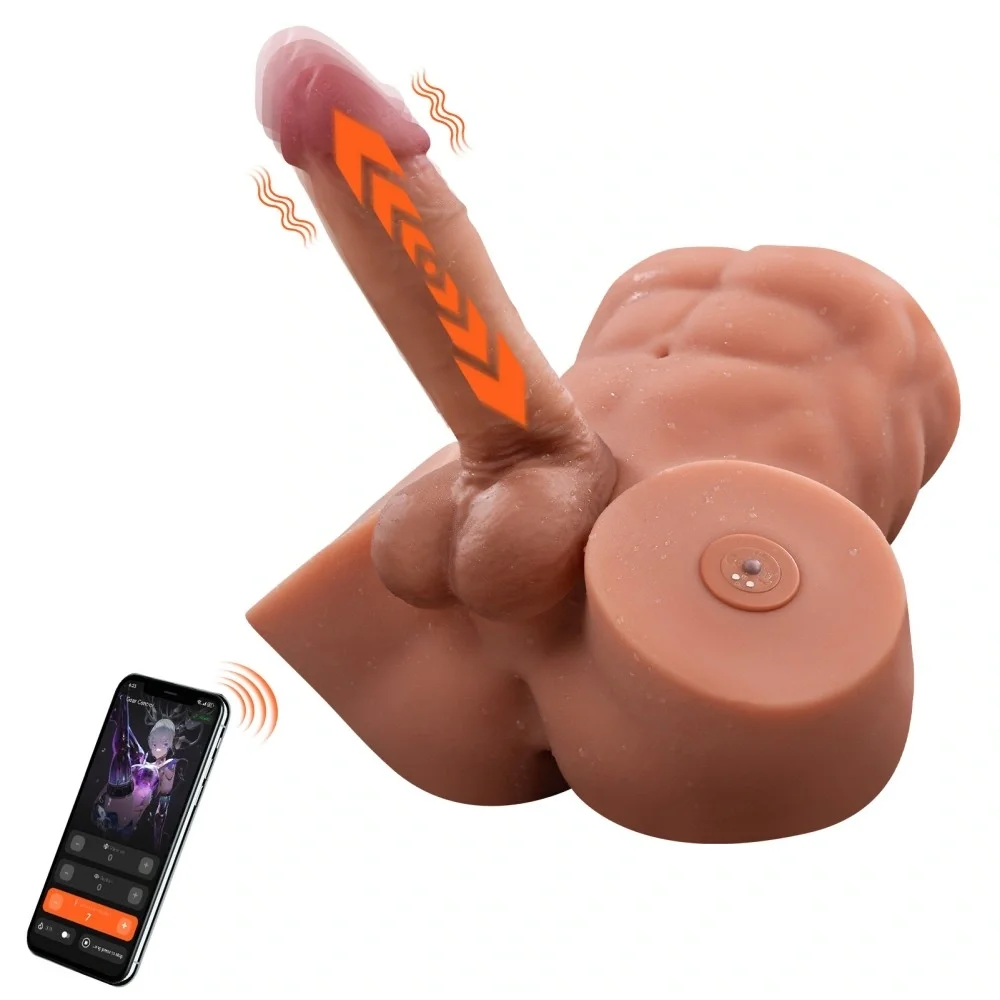 XISE Masturbator Gretel cu Penis si Anus Control prin Aplicatie Mobila 7 Moduri Vibratii si Impingere USB Magnetic Natural 5.84 kg