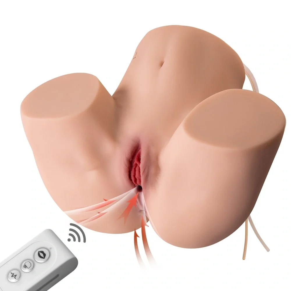 XISE Mega Masturbator Ingrid 2 Canale de Penetrare Remote Control 5 Moduri Suctiune 5 Moduri Vibratii Super Skin USB Magnetic Natural 15.3 kg
