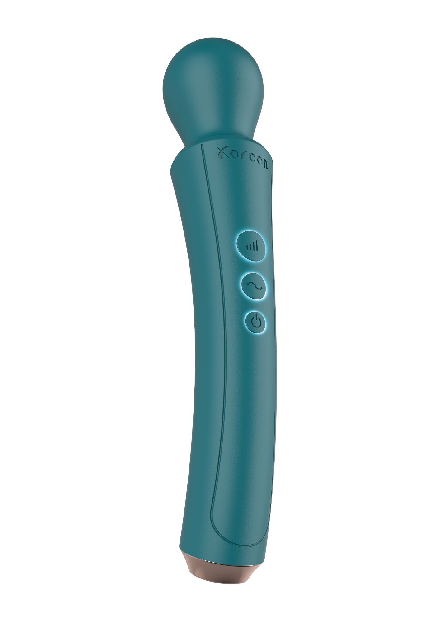 XOCOON Vibrator The Curved Wand 10 Moduri Vibratii 3 Viteze Silicon USB Verde 27 cm