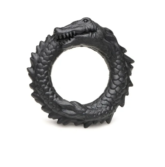 XR Brands Inel de Penis Black Caiman Creature Cocks Silicon Negru