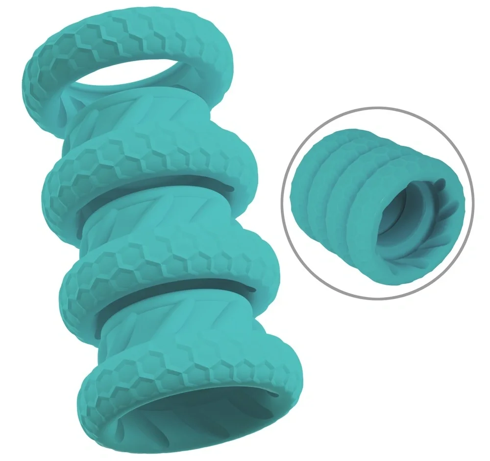 YOU2TOYS Set 4 Inele pentru Penis si Testicule Silicon Lichid Verde