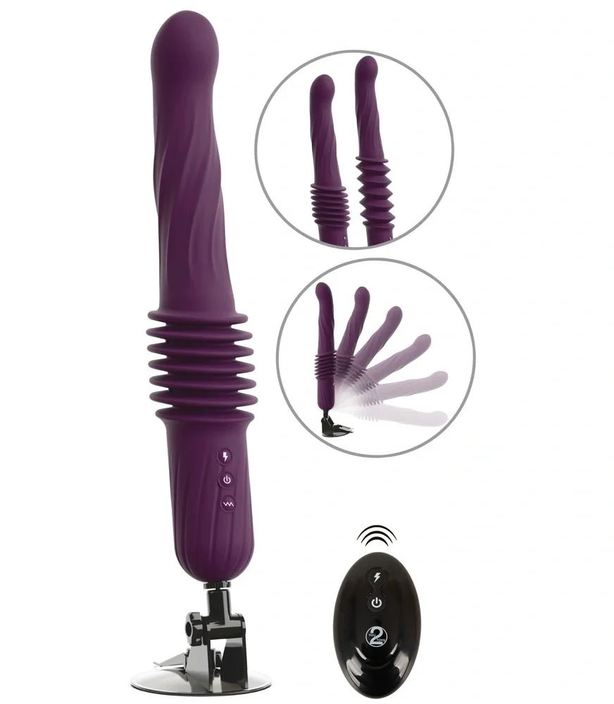 YOU2TOYS Vibrator RC Warming Fucking Machine Remote Control Functii Impingere Vibratii si Incalzire Ventuza Detasabila Silicon Mov