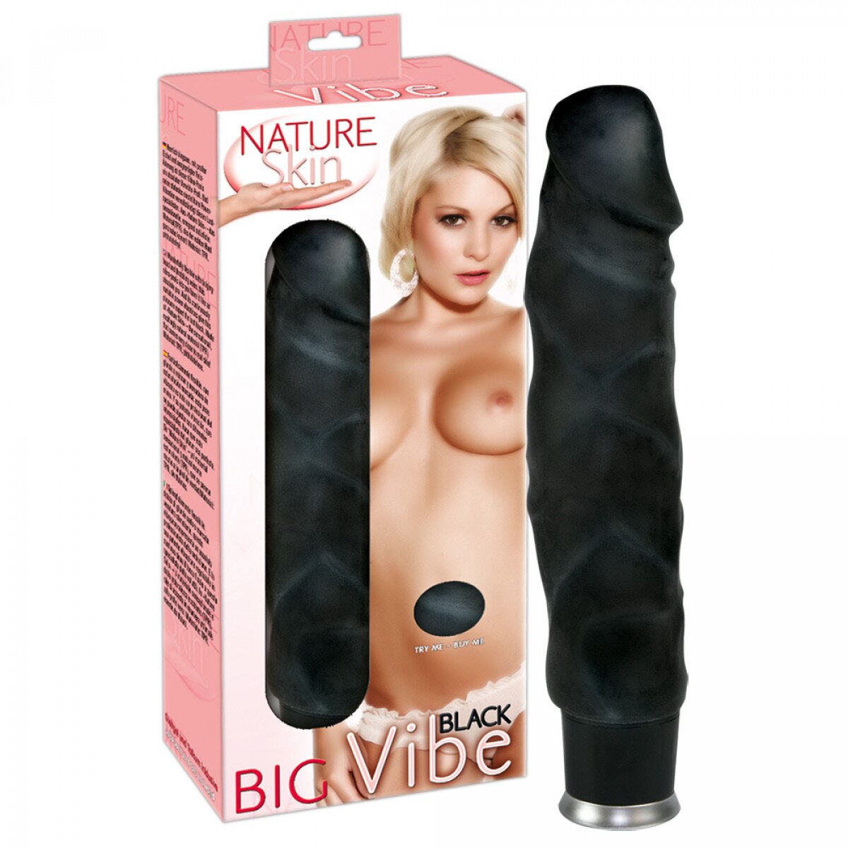 YOU2TOYS Vibrator Realist Big Black NatureSkin 8 Moduri Vibratii TPR Negru 23 cm