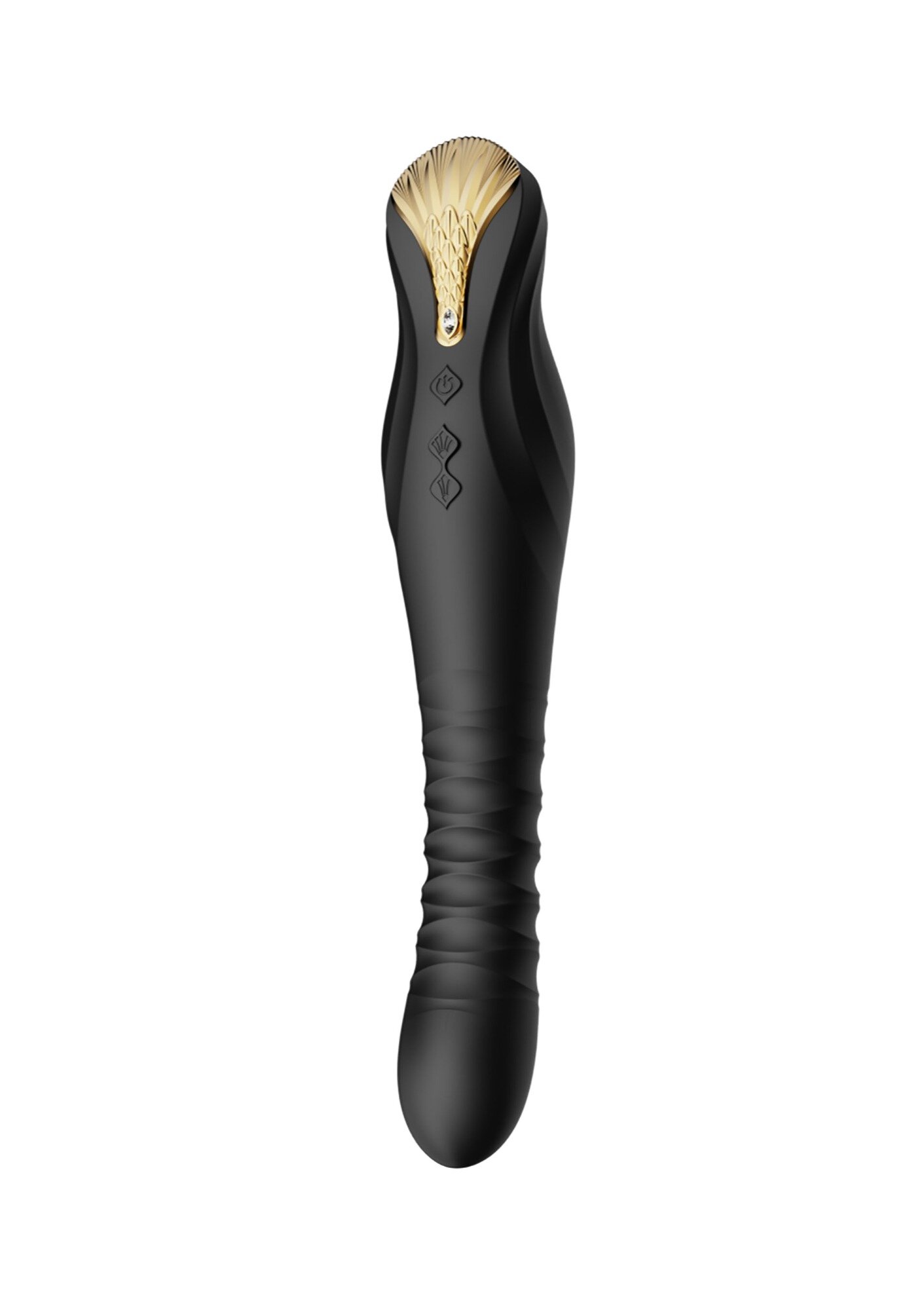 ZALO Vibrator King Thruster Bluetooth App Control Silicon Lichid Negru