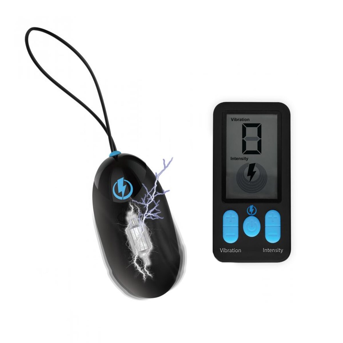 ZEUS Ou Vibrator E-Stim Pro Remote Control 5 Functii Vibratii+Electrosocuri Silicone Negru