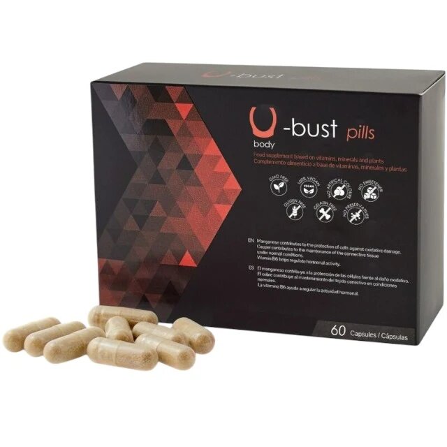 500 Cosmetics Capsule U-Bust Pills pentru mărirea și fermitatea sânilor cu mangan cupru și vitamina B6 60 buc
