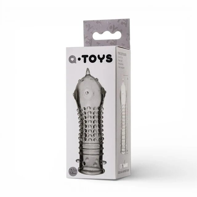 A-toys Manșon pentru penis Dond pentru îngroșare și stimulare intensă texturat cu striații transparent 14.5 cm