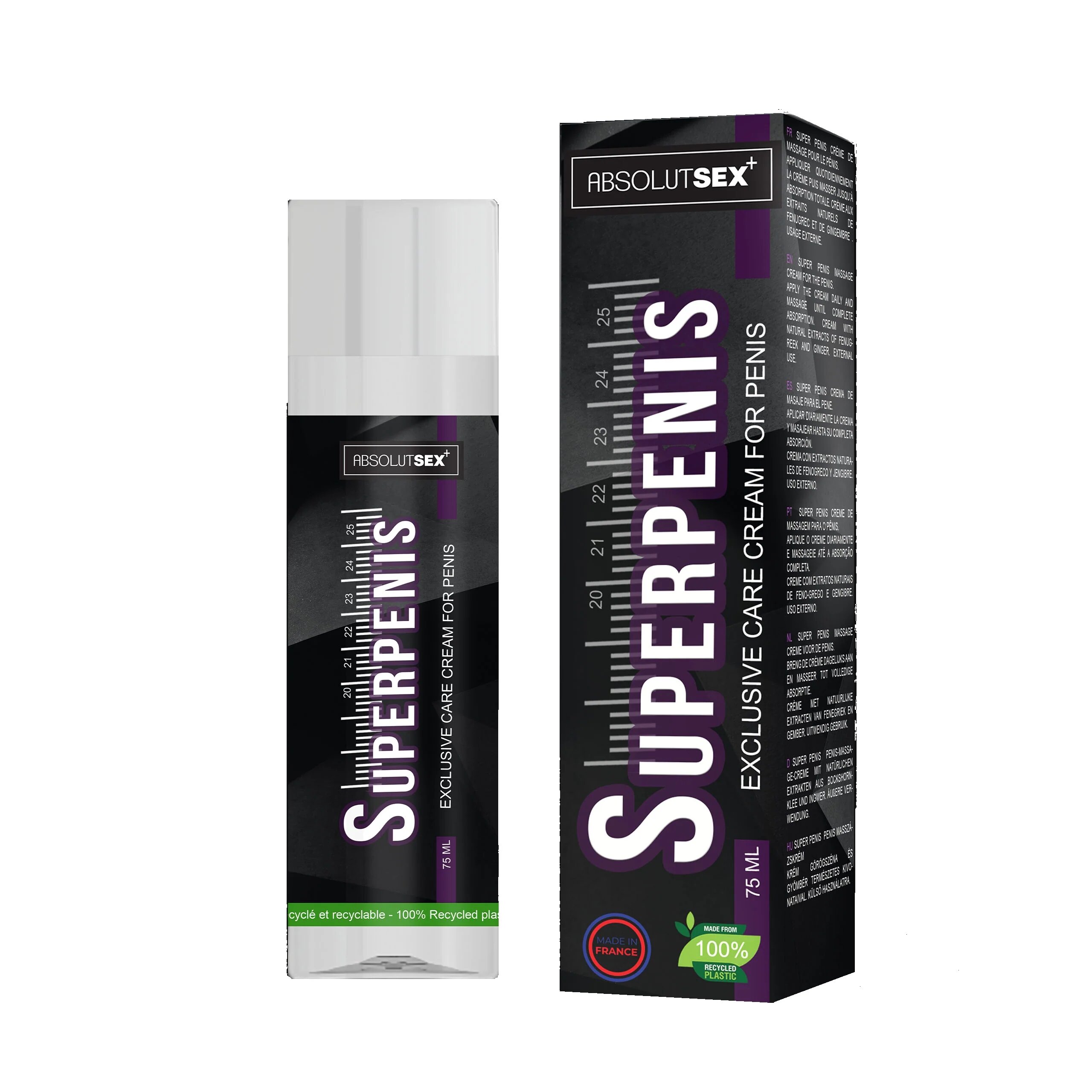 ABSOLUTSEX Cremă SuperPenis pentru mărirea penisului și stimularea erecției textură de gel pentru absorbție rapidă 75 ml