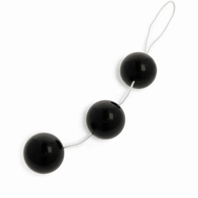 ADDICTED TOYS Bile anale Chinese Balls din material premium ABS cu inel pentru extracție lungime 15 cm diametru 3.8 cm culoare negru