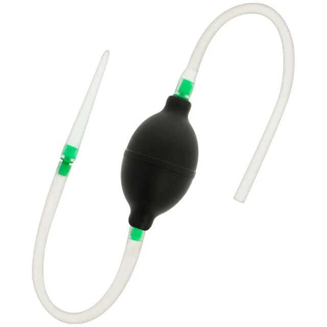 ADDICTED TOYS Duș anal cu tub de golire Travel Cleaner 3 din material flexibil și hipoalergenic negru cu verde 70 cm