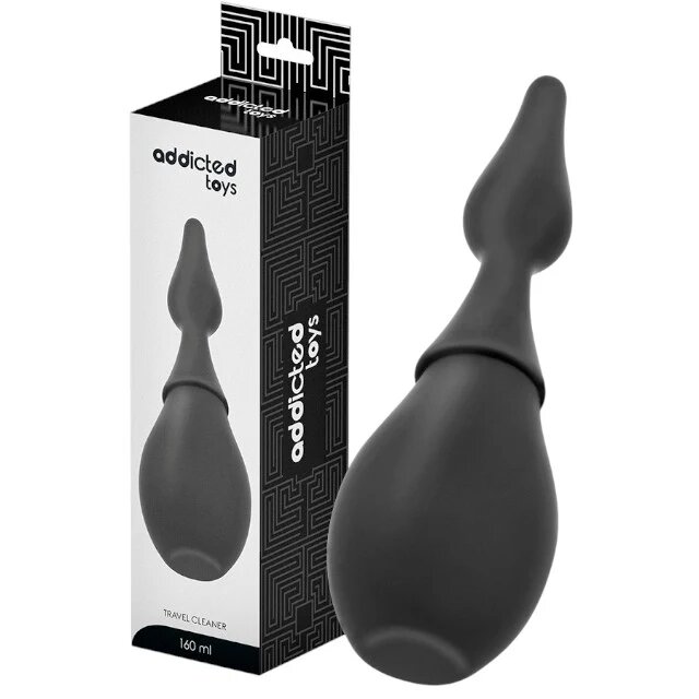 ADDICTED TOYS Duș anal Travel Cleaner Model 1 capacitate 160 ml compact și ușor de folosit din silicon moale negru