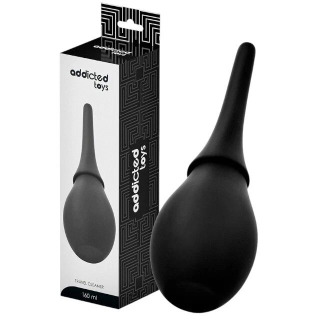 ADDICTED TOYS Duș anal Travel Cleaner Model 3 capacitate 160 ml compact și ușor de folosit din silicon moale negru