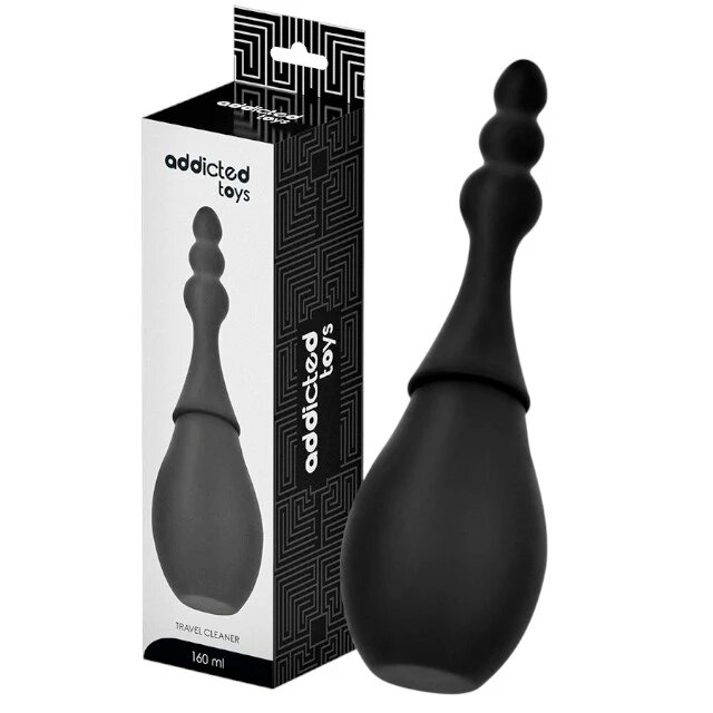 ADDICTED TOYS Duș anal Travel Cleaner Model 4 capacitate 160 ml compact și ușor de folosit din silicon moale negru