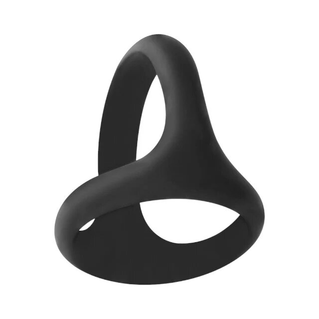 ADDICTED TOYS Inel triplu pentru penis Triple Cock Ring din silicon diametru 4.5 - 5.2 cm negru
