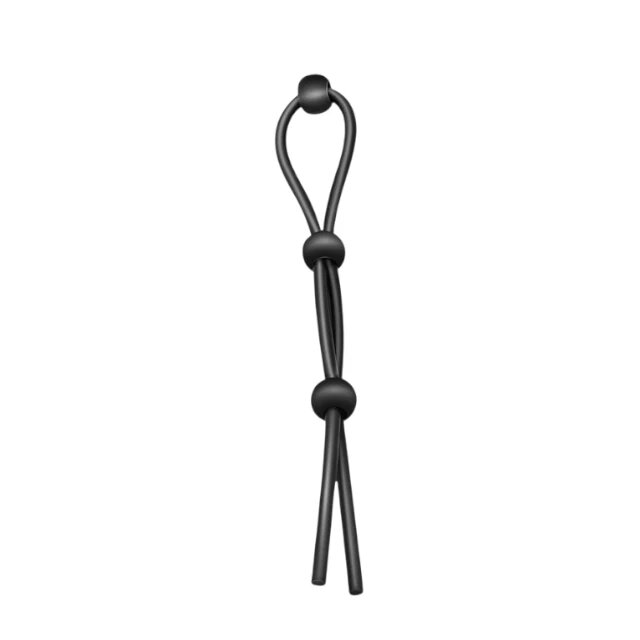 ADDICTED TOYS Inel triplu pentru penis Triple Lasso Cock Tie din silicon flexibil și ajustabil negru