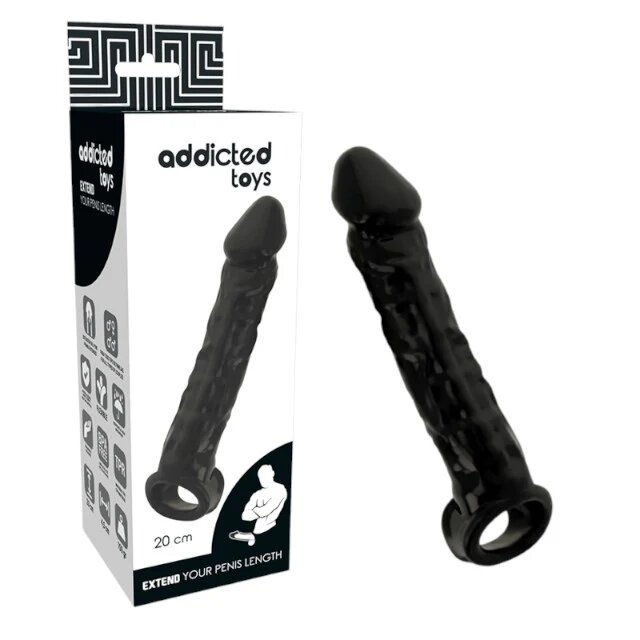ADDICTED TOYS Manson - DONG pentru extensia penisului negru 20 cm