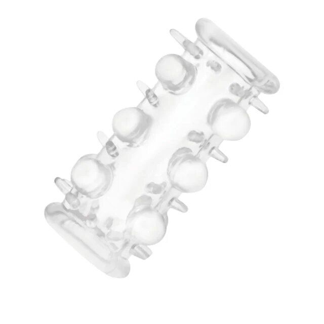 ADDICTED TOYS Manșon pentru penis Rings Set For Penis pentru îngroșare și stimulare textură cu bile și puncte lungime 7.2 cm transparent