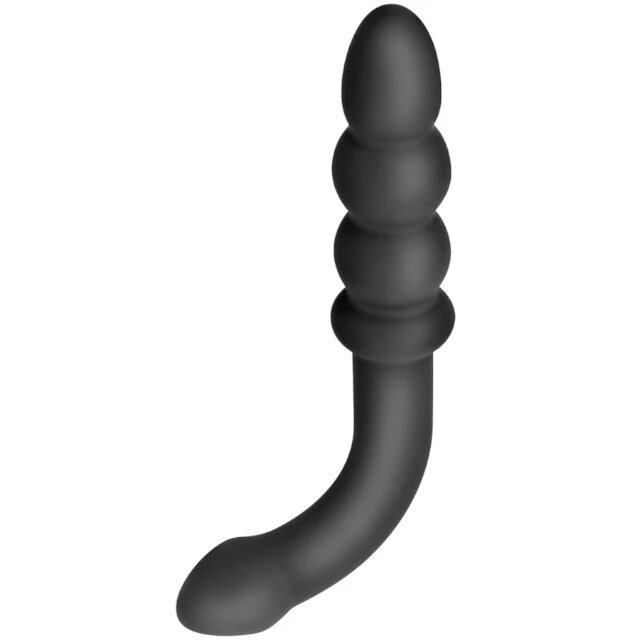 ADDICTED TOYS Plug anal Dual Ended Massager lungime 16.5 cm diametre 2.3 - 3 cm din silicon flexibil negru
