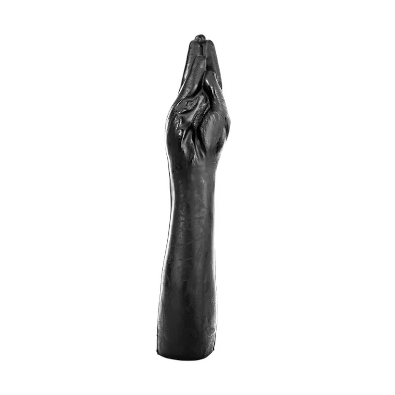 All Black Dildo gros Fist Giant în formă de mână pentru penetrare tip fisting lungime 36 cm diametru 8.5 cm material moale negru