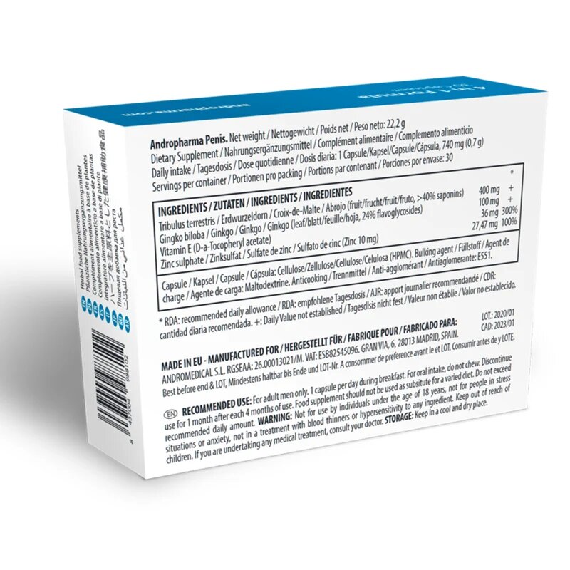 ANDROPHARMA Capsule premium Penis pentru marirea penisului 30 buc