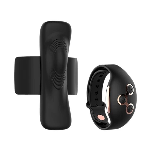 ANNE’S DESIRE Vibrator pentru chilot control prin telecomandă tip ceas 7 funcții de vibrație rezistent la apă negru