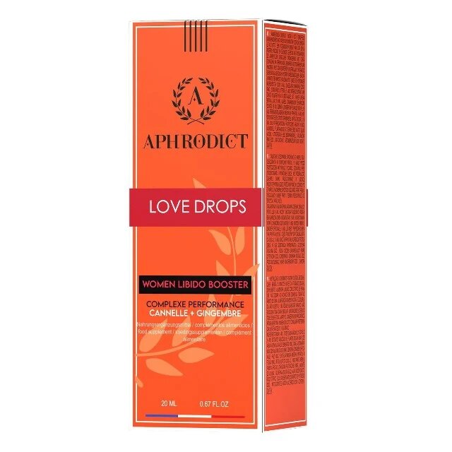 APHRODICT Picături afrodisiace Love Drops pentru creșterea libidoului feminin și orgasm intens cu ghimbir și urzică 20 ml
