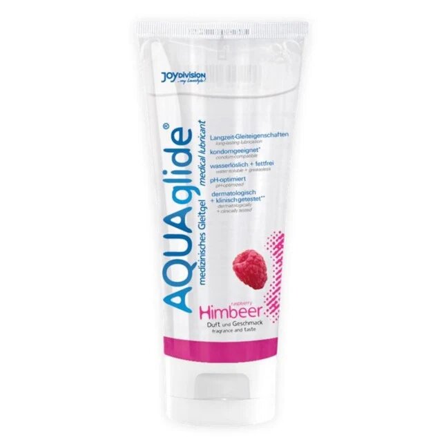 AQUAGLIDE Lubrifiant cu aromă Raspberry pe bază de apă cu aromă de zmeură 100 ml