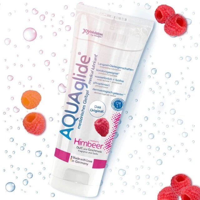 AQUAGLIDE Lubrifiant cu aromă Raspberry pe bază de apă cu aromă de zmeură 100 ml