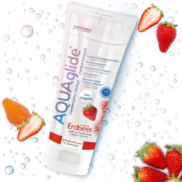 AQUAGLIDE Lubrifiant cu aromă Strawberry pe bază de apă cu aromă de căpșuni 100 ml