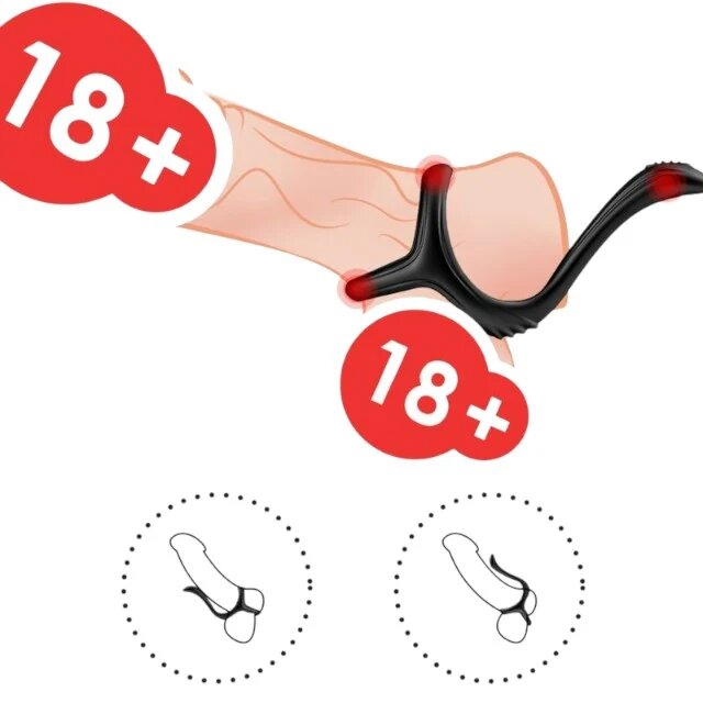 ARMONY Inel dublu pentru penis Treasure Double Anal Ring cu capat pentru stimulare anala din silicon negru