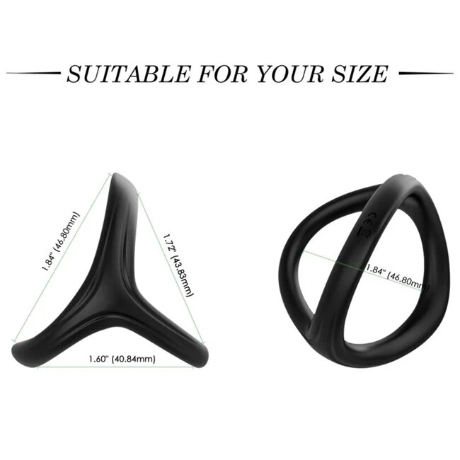 ARMONY Inel pentru penis - Tresor dublu pentru stimularea erectiei din silicon negru