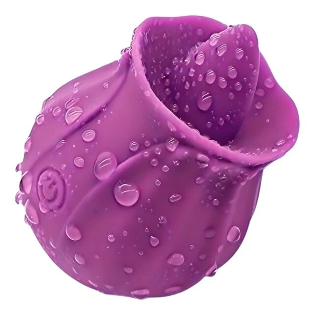 ARMONY Stimulator clitoris HAPPY MEETING - Rose with Tongue cu funcție de simulare sex oral 10 funcții de vibrație în formă de trandafir culoarea mov