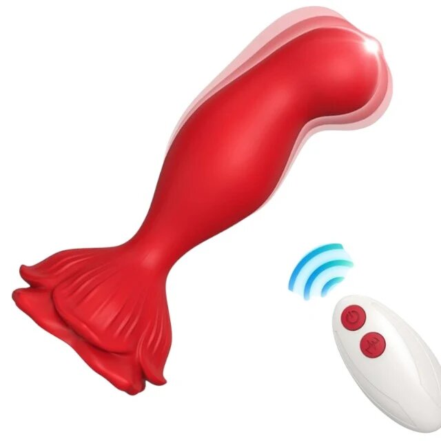 ARMONY Vibrator cu plug anal Pink cu control prin telecomanda in forma de trandafir 9 functii de vibratie culoarea rosie