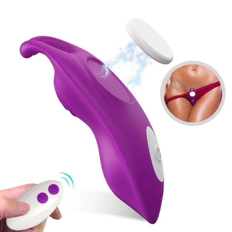 ARMONY Vibrator pentru chilot HoneyBee cu telecomandă design ergonomic clips magnetic pentru fixare 9 funcții de vibrație mov 10.2 cm
